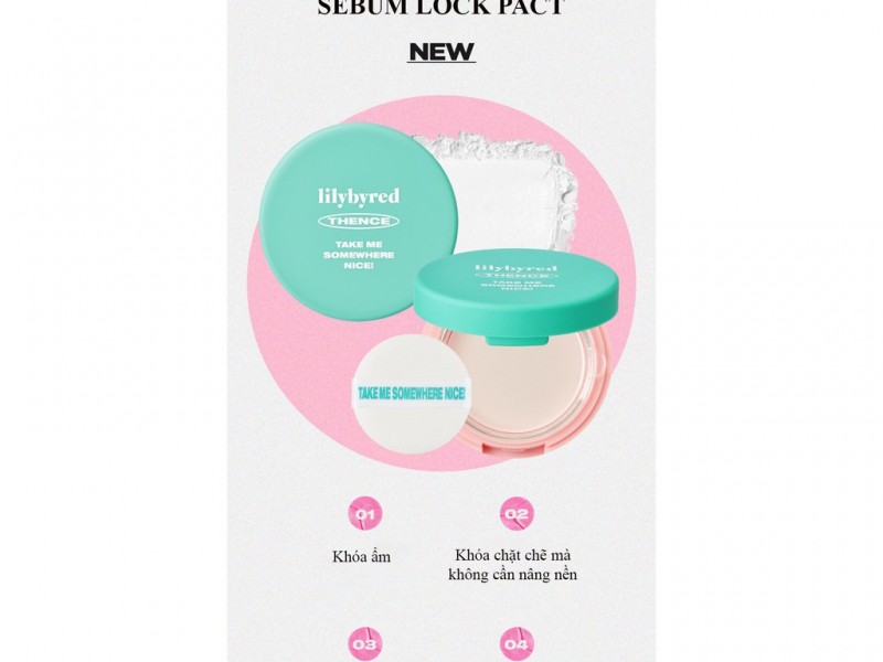 Phấn phủ kiềm dầu Lilybyred Sebum Lock Pact (Thence Edition)