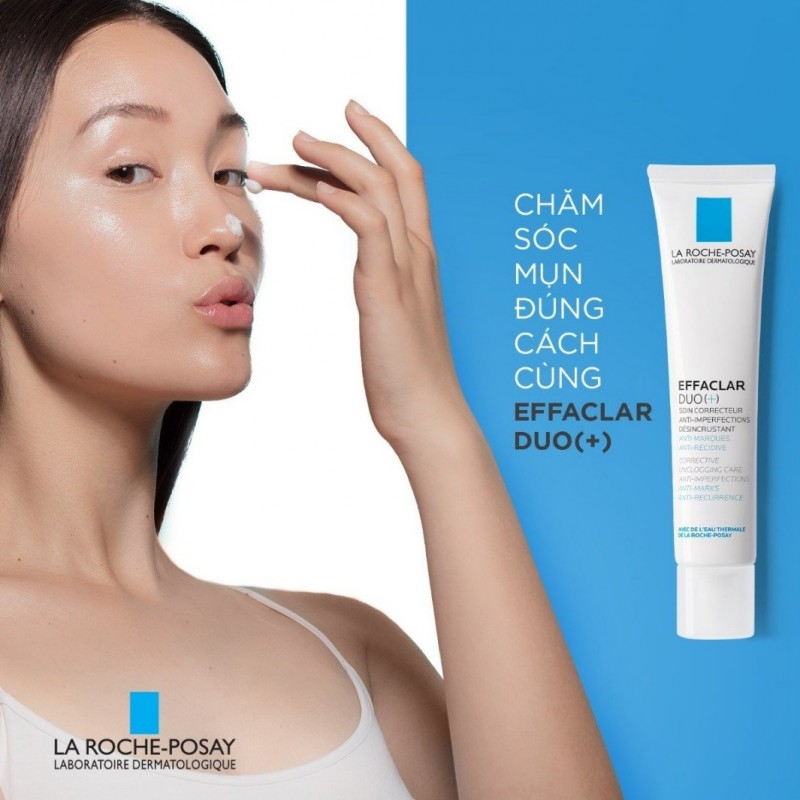 Kem Dưỡng La Roche-Posay Giảm Mụn, Ngừa Vết Thâm 40ml Effaclar Duo Plus (Không Màu)