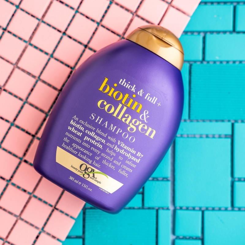 Dầu Gội OGX Thick & Full Bổ Sung Biotin Và Collagen Cho Tóc 385ml 