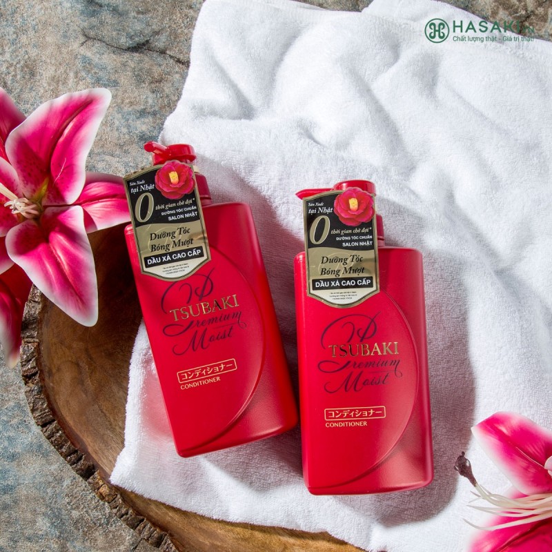 Dầu Xả Dưỡng Tóc Bóng Mượt Tsubaki Premium Moist Conditioner