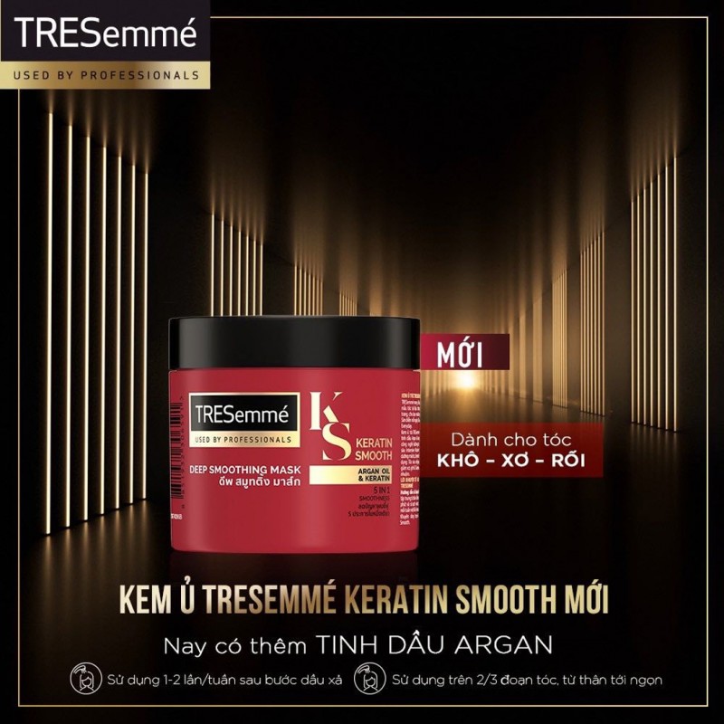 Kem Ủ Tóc TRESemmé Keratin Smooth Vào Nếp Suôn Mượt 180ml Keratin Smooth Deep Smoothing Mask