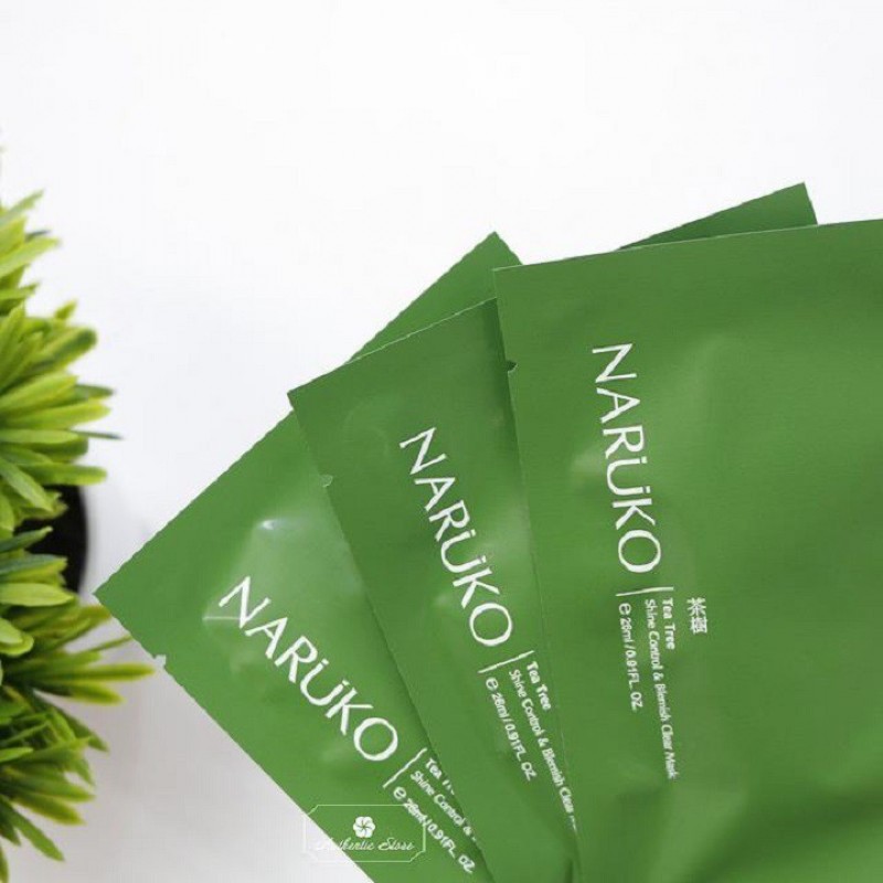 Naruko – Trà tràm – Mặt nạ trà tràm kiểm soát dầu và mụn hộp 8 miếng